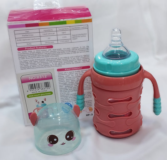 Baby Glass Feeder with Silicone Case – 150ml (5 oz)