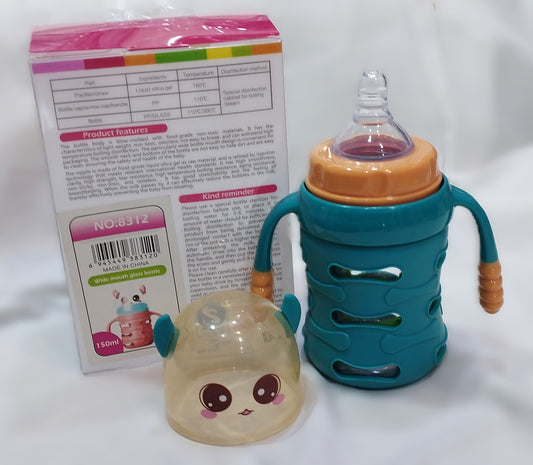 Baby Glass Feeder with Silicone Case – 150ml (5 oz)