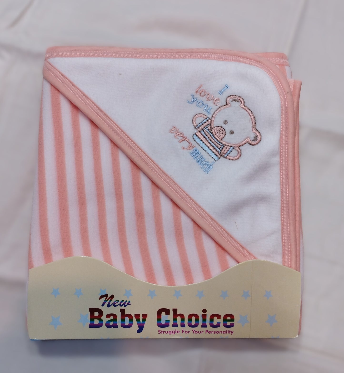 Baby Bath Towel - Orange Stripes