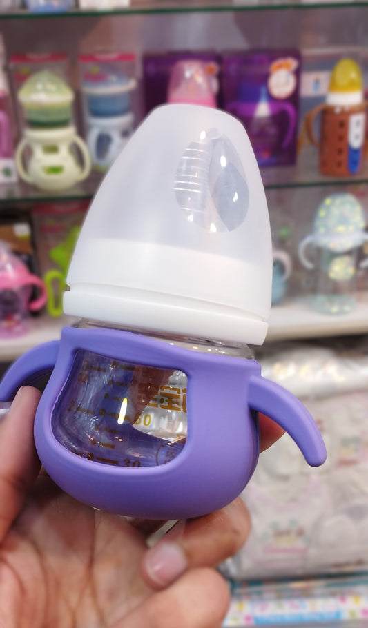 Baby Glass Feeder with Silicone Case – 90ml (3 oz)