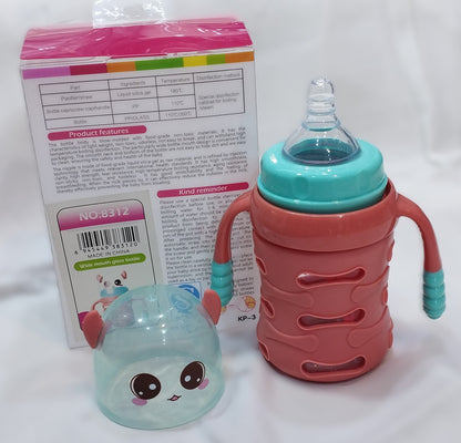 Baby Glass Feeder with Silicone Case – 150ml (5 oz)