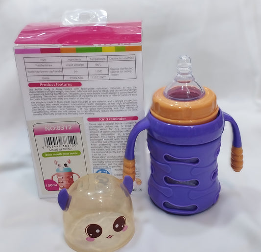 Baby Glass Feeder with Silicone Case – 150ml (5 oz)