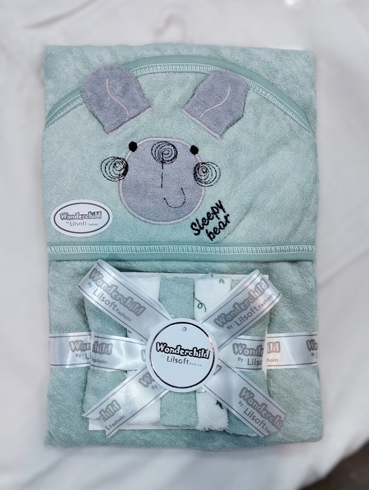 Baby Bath Towel Set - Green