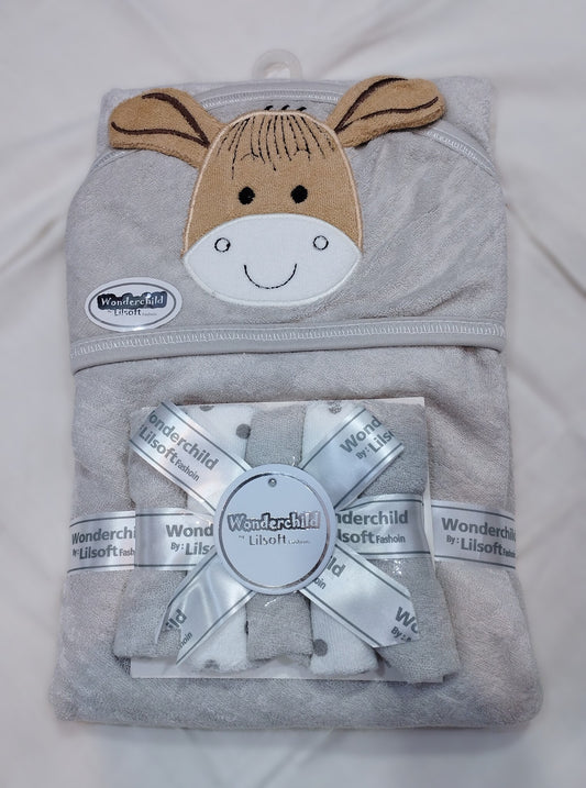 Baby Bath Towel Set - Grey