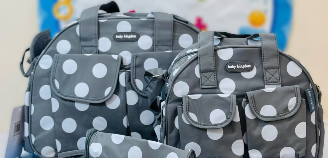 Baby Diaper Bag Set - Baby Kingdom - Grey