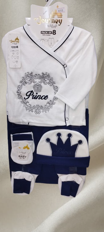 8-Pcs Baby Prince Starter Set (Navy)