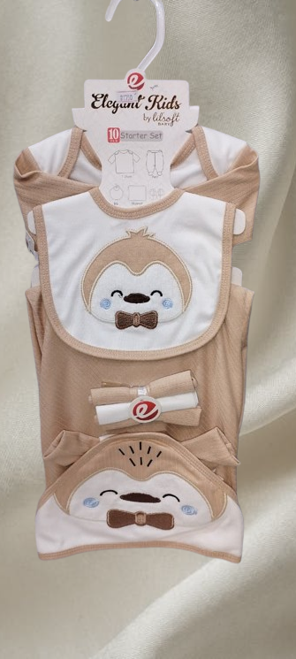 10-Pcs Baby Starter Set (Brown)